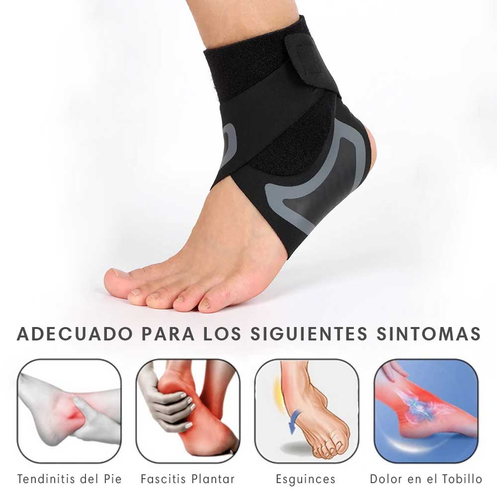 Alivia el Dolor por fascitis plantar, esguinces y pie plano con la Tobillera Ortopédica de Compresión