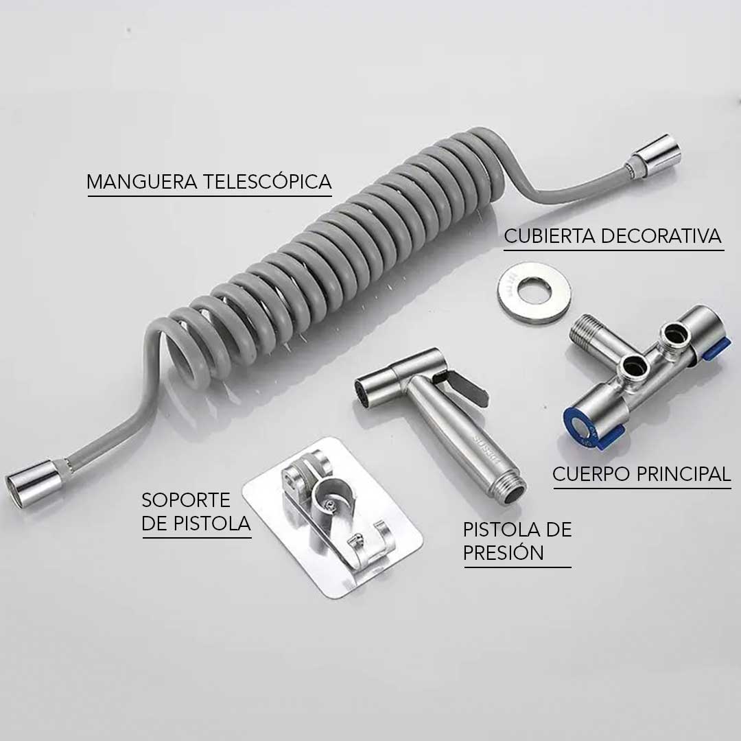 Bidet de Mano 2 en 1 de Acero Inoxidable: Limpieza y ahorro eficiente