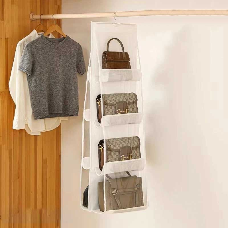 Tu closet más ordenado con el Organizador de Bolsos Vertical 8 Puestos