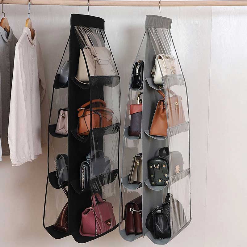 Tu closet más ordenado con el Organizador de Bolsos Vertical 8 Puestos