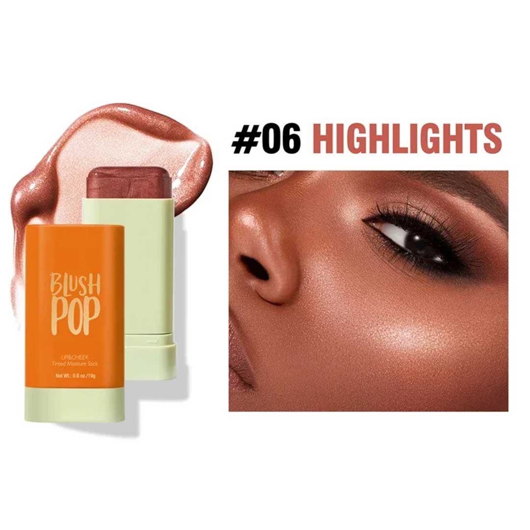 Dale un nuevo brillo a tu rostro con el Rubor en Barra 3 en 1  Blush Pop