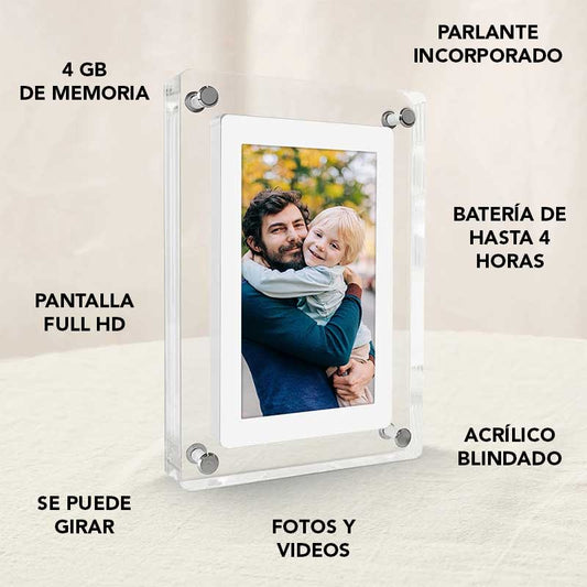 Porta retrato digital para videos y fotos inalámbrico