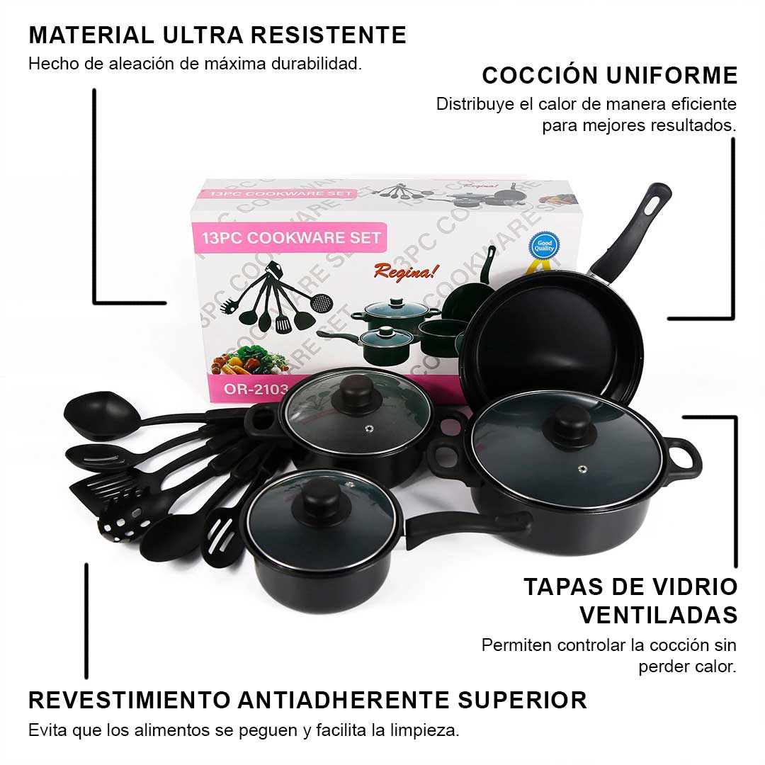 Set de Utensilios de Cocina de Alta Durabilidad – 13 Piezas de Calidad Premium