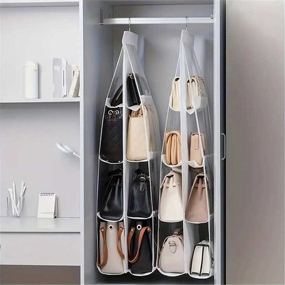 Tu closet más ordenado con el Organizador de Bolsos Vertical 8 Puestos