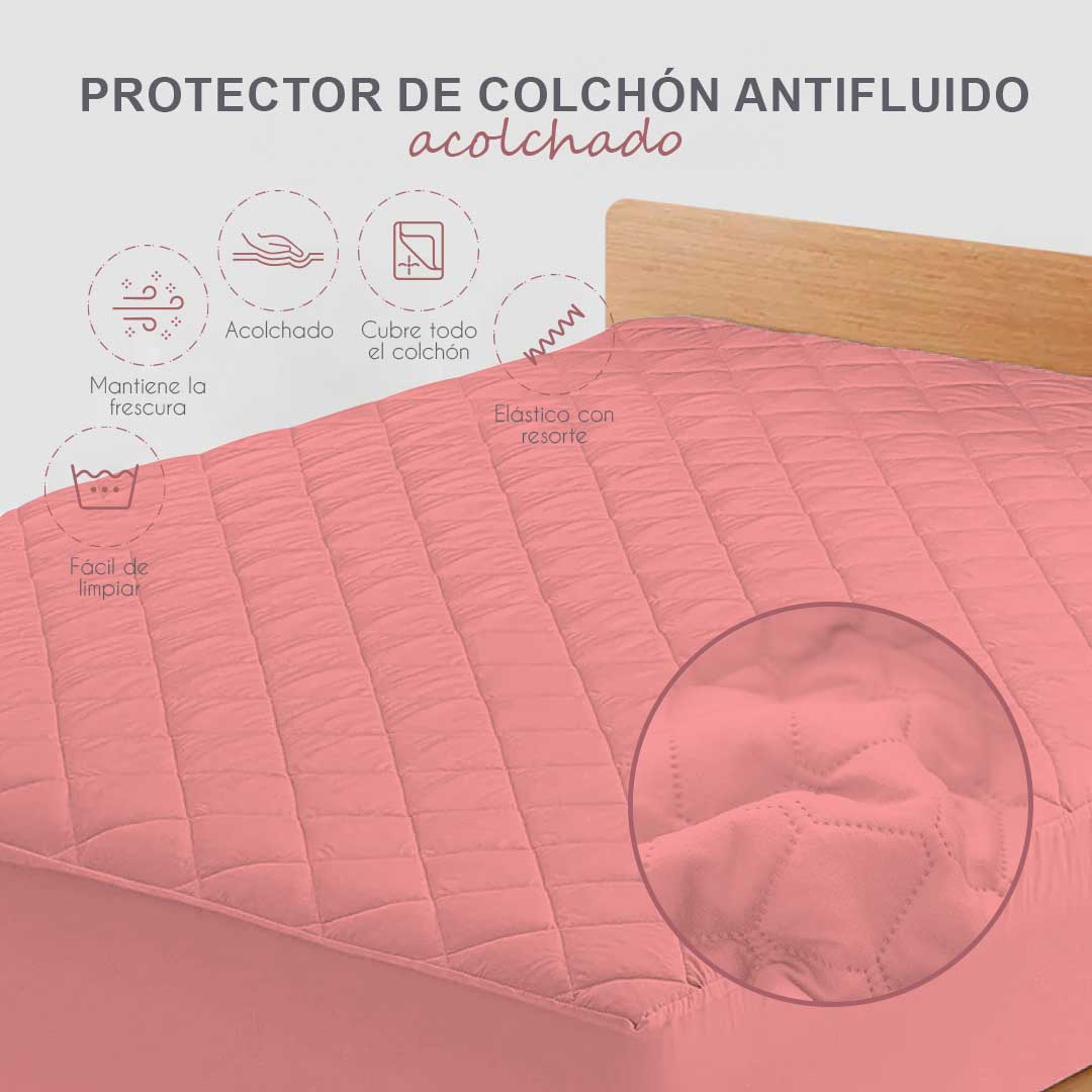 Olvídate de manchas y derrames con el protector para colchón antifluido acolchado