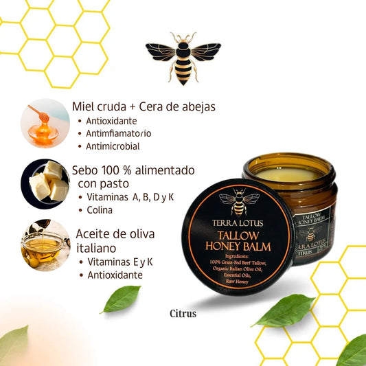 Elimina manchas, estrías y cicatrices con el Bálsamo de Sebo de res y miel orgánico - Terra Lotus