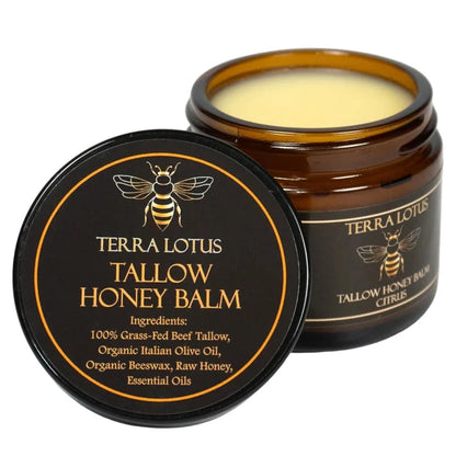 Elimina manchas, estrías y cicatrices con el Bálsamo de Sebo de res y miel orgánico - Terra Lotus
